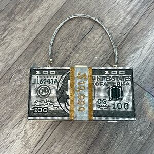 Rhinestone money evening purse